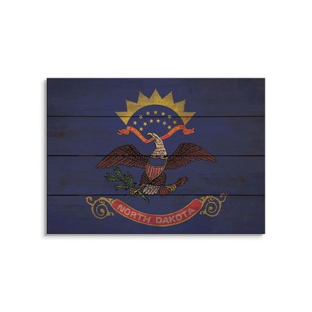 WILE E. WOOD 20 x 14 in. North Dakota State Flag Wood Art FLND-2014